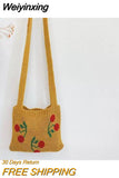 Weiyinxing Cherry Children Small Handbag Knitted Woolen Baby Girl Shoulder Bag Winter Vintage Boy Kids Mini Coin Purse Messenger Bags