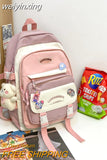 weiyinxing Fashion Women Backpack Cute Nylon Waterproof Set Bag Rucksack Teens Kawaii Bookbag for Girls Schoolbag Travel Mochila