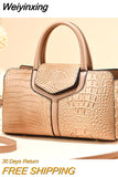 Weiyinxing Women 2023 New Fashion Crocodile Pattern Handbag Large Capacity Casual One Shoulder Crossbody Bag Fashion