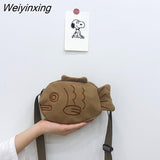 Weiyinxing Cute Japanese Taiyaki Fashion Backpack Women's Bag Messenger Bag Shoulder Bags Coin Purse Women Crossbody Bag