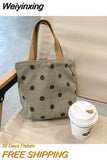 Weiyinxing Retro Women Small Tote Shoulder Bags Student Girls Lunch Bento Bag Hand Carry Shopper Bag Female Clutch Purse Handbags