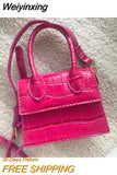 Weiyinxing Small Square bag 2023 Fashion New Quality PU Leather Women's Handbag Crocodile pattern Chain Shoulder Messenger Bags