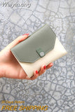 Weiyinxing Small Wallets Korean Version Square Purse Women's Short Three-fold Simple Fashion Ladies Card Coin Bag Mini Purse Zipper PU