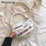 Weiyinxing Painted handbags for women 2023 designer luxury women's bag 2023 trend cute graffiti crossbody bags for women pea tote bags