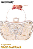 Weiyinxing Wedding Clutch Purse Luxury Women Handbag Design Party Shoulder Bag Flower Hollow Out Pattern Ladies Evening Night Bag