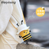 Weiyinxing diy material bag homemade bucket bag cute little bee one-shoulder diagonal bag hand-woven bag women bag wallet purse