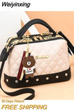 Weiyinxing Women 2023 New European and American Fashion Women's Bag Lingge Small Fragrant Handbag Boston Shoulder Bag