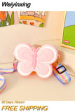 Weiyinxing Silica Gel Bow Children's Mini Shoulder Bags Candy Color Baby Girls Coin Purse Handbags Rainbow Strap Kids Crossbody Bag