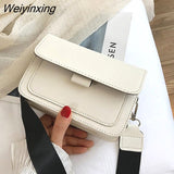 Weiyinxing Women's Crossbody Bag New Small Square Bag Trendy Fashion Casual Simple Wide Shoulder Strap Retro One Shoulder Messenger Bag