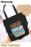 Weiyinxing Shoulder Bag for Women 2023 Girls Casual Shopper Designer Handbag Cartoon Anime Printing Crossbody Canvas Tote Bags