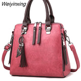 Weiyinxing PU Leather Ladies HandBags Women Messenger Bags TotesTassel Designer Crossbody Shoulder Bag Boston Hand Bags Hot Sale