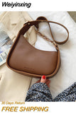 Weiyinxing New Simple PU Leather Crossbody Bags For Women Luxury Brand Handbags Lady Fashion Shoulder Messenger Bag Travel Armpit Bags