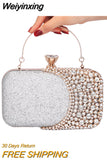 Weiyinxing Wedding Clutch Purse Luxury Women Handbag Design Party Shoulder Bag Flower Hollow Out Pattern Ladies Evening Night Bag
