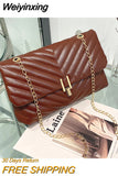 Weiyinxing New Style Women's Shoulder Chain Bag Large Capacity Crossbody Bags Soft Leather Lady Trend Designer Phone Bag Sac A Main