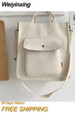Weiyinxing Bag for Women Shoulder Bags Shopper Designer Handbags Spring Summer High Quality Student Bookbag Female Canvas Tote Bag