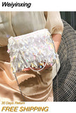 Weiyinxing Sequin Rhinestone Tassel Women Small Crossbody Bags Handmade Beaded Ladies Party Evening Clutch Purse Fashion Handbags