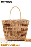 weiyinxing rattan women handbags wicker woven hollow shoulder bags summer beach basket straw bag bali big purses large capacity tote