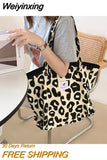 Weiyinxing Print Tote Bag for Women Large Capacity Ladies Canvas Shoulder Shopping Bags Female Student Girls Book Purse Handbags