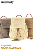 Weiyinxing Women's Straw Backpack Summer Boho Bohemian Hollow Shoulder Bag Hobo Crochet Women Travel Bags for Women Knitted Beach Backpack