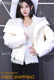 Weiyinxing Quality Winter Luxury Short Parkas Puffer Bomber Jacket Women Warm Cotton Padded Coats Korean Fashion Outerwear Oversized