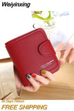 Weiyinxing Women Wallets 2023 New Luxury Brand Red Black Small Mini Coin Purse Hasp Card Holder Lady Wallet Zipper Female Leather Buckle