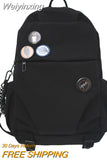 Weiyinxing Women Men Nylon Badge College Backpack Fashion Lady Male Travel Bag Girl Boy Drawstring Backpack Female Laptop Student Bags