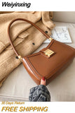 Weiyinxing Color PU Leather Shoulder Bags For Women hit Lock Handbags Small Travel Hand Bag Lady Fashion Bags