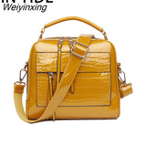 Weiyinxing YIDE New Designer Women's Handbags Quality Oil Pu Women Messenger Bag Crocodile Pattern Patent Leather Shoulder Bags Ladies