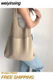 weiyinxing hollow woven women shoulder bags designer knitting handbags large capacity tote summer beach bag big purses shopper sac