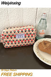 Weiyinxing Corduroy Women's Cosmetic Bag Simple Plaid Girls Canvas Pencil Case Leopard Print Ladies Lipstick Storage Bag Small Wallet