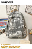 Weiyinxing Dyeing Design Women Backpack Kawaii Nylon Book Bag Female Mochila School Backpack for Teenage Girl Travel Rucksack