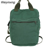 Weiyinxing Boy Girl New Canvas School Bag Men Women Laptop College Backpack Cool Lady Retro Student Fashion Female Travel Book Bags