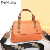 Weiyinxing Versatile CrossBody Soft Bag Contrasting Luxury Designer Shoulder Bag Lady Genuine Leather Handbag Casual Ladies Tote Sac