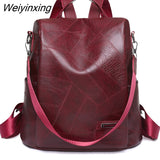 Weiyinxing Women's Backpack Fashion School Bag For Girls High Quality Leisure Shoulder Bag Sac A Dos Vintage Backpack Female Leather Bag