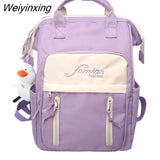 Weiyinxing Kawaii Mommy Bag Girl Cute Travel Student Backpack Trendy Fashion Lady College Backpack Women Laptop Waterproof Nylon Bag