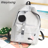 Weiyinxing For Women Girl Men 2023 Designer Simple Pink Korean Fashion Cheap Back To School Black Small Canvas Stitch Schoolbag