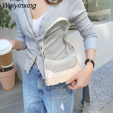 Weiyinxing PVC Summer Jelly Shoulder Bag for Women Handbags and Purses Clear Crossbody Bags Ladies Casual Bag