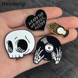 Weiyinxing Accessory Kawaii Fashion Girls Key Chain Ring Children Gift Bag Sccessories Skull CD Halloween Enamel Brooch Alloy Badge