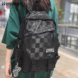 Weiyinxing Waterproof Laptop Backpack Female Plaid Travel Book Bags Fashion Teen Lady College Backpack Women Leisure School Bag Trendy