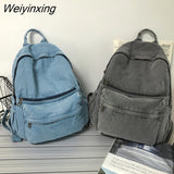 Weiyinxing New Female Backpack Fashion Mini Denim Backpacks Woman Students Bags Teen Girl School Bag Youth Women Rucksack Mochila