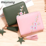 Weiyinxing Women Small Wallet Ladies Mini Tassel Wallet Cute Girl Short Zipper Lovely Pu Leather Coin Purse Female Hand Wallet Purse