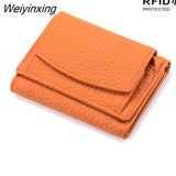 Weiyinxing Women Genuine Leather Purses Female Small Cowhide Wallets Lady Coin Bag Card Holder Large Capacity Money Bag Portable Clutch