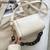 Weiyinxing Black Box Design PU Leather Crossbody Bags For Women 2023 Luxury Handbags And Purses Female Trend Lux Chain Shoulder Bag