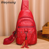 Weiyinxing Women's Bag 2023 Trend Waist Bag Women Shoulder Bags Retro Leather Chest Bag Female Crossbody Handbag Shopper Purse