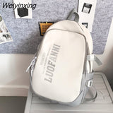 Weiyinxing Fashion Letter Printing Waterproof Nylon Women Backpack Female Large Capacity Cool Travel Bag Teenage Girls Preppy Schoolbag