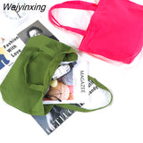 Weiyinxing Women Canvas Shopping Bags Eco Reusable Shoulder Bag Large Capacity Handbag Fabric Cotton Bag for Women Portable Shopping Bags