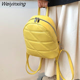 Weiyinxing Women's High Grade Leather Bag Jelly Bag Shoulder Messenger Bag Backpack Student Leisure Double Shoulder Bag Schoolbag