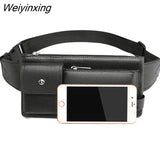 Weiyinxing New Waist Bag Men Leather Fanny Pack Chest Bag Male Casual Belt Bags Sling Crossbody Bum Bag Belly Waist Packs