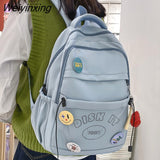 Weiyinxing Kawaii Letter Printing Women Backpack Fashion Cute Girl Two Piece School Bag Set Nylon Waterproof Travel Bag Book Pack Cool