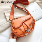 Weiyinxing Women's Saddle Bag 2023 Trend Clutches Female Shoulder Crossbody Bags Leather Ladies Hand Bags Fashion Luxury Designer Handbag